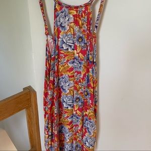 Orange and blue open back sundress